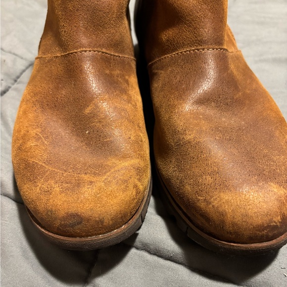 SOREL Tan Leather Harlow Zip Up Boots Womens Size 10 - Picture 2 of 13